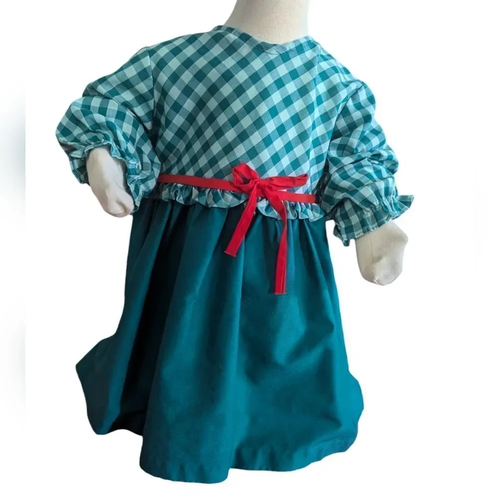 Carol Evans girls‎ green checkered vintage dress Penney's size 4